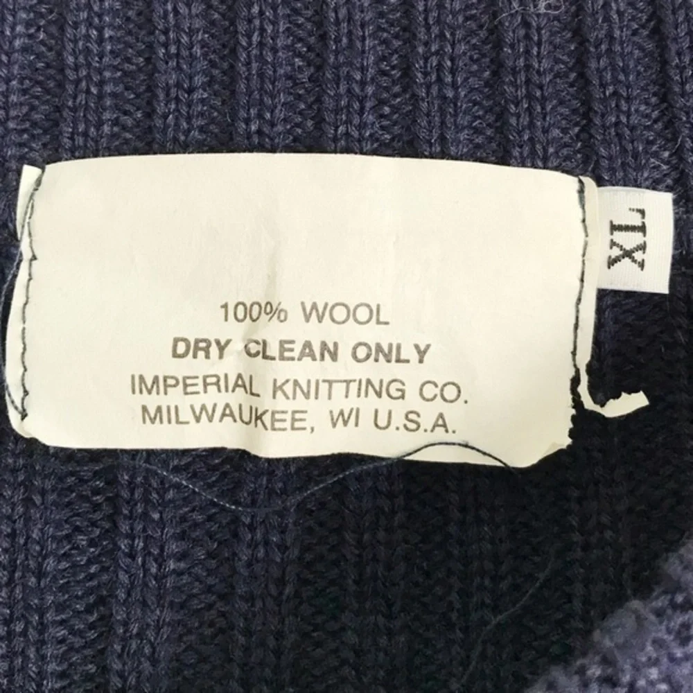 VINTAGE • 1950s Vintage Navy Wool Authentic Military Sweater - Picture 3 of 4